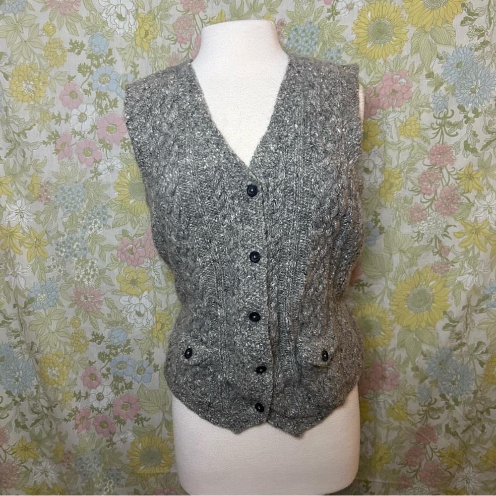 Vintage Ralph Lauren hand knit wool button down sweater vest